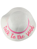 C.C Children's Weaved Crushable Beach Embroidered Quote Flop Brim Sun Hat