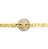 Women's 8mm 10" Iced Out Figaro Chain Anklet in Gold-Tone