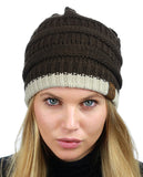 Trendy Warm Chunky Soft Stretch Cable Knit Beanie Skully