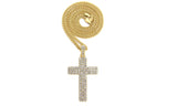 Stone Stud 3 Row Cross Pendant Necklace : 5 chain options