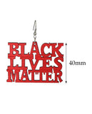 Women's Afrocentric Black Lives Matter Wood Dangle Pierced Earrings Set, Orange/Red/Turquoise