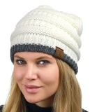 Trendy Warm Chunky Soft Stretch Cable Knit Beanie Skully