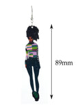 Women's Exquisite African Ebony Model Dangle Pierced Earrings, Multi Outfit