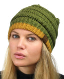 Trendy Warm Chunky Soft Stretch Cable Knit Beanie Skully
