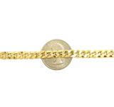 Women's 6mm 10" Concave Cuban Chain Anklet in Gold-Tone