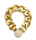 Celebrity Style 24mm 8.5" Cuban Link Chain Bracelet in Gold-Tone