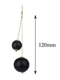 Women's Fashion Dual Wooden Ball Dangle Pierced Earrings