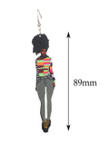 Women's Exquisite African Ebony Model Dangle Pierced Earrings, Multi Outfit