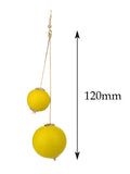 Women's Fashion Dual Wooden Ball Dangle Pierced Earrings Set, Orange/Yellow/Blue