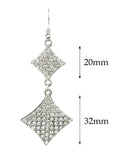 Women's Dual Kite Stone Stud Dangle Pierced Earrings, Silver-Tone