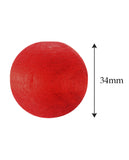 Women's Fashion Chic Wood Ball Stud Pierced Earrings 3 Pair Set, Red/Mustard/Dark Purple