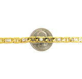 Women's 6mm 10" Iced Out Mariner Chain Anklet in Gold-Tone