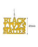 Women's Afrocentric Black Lives Matter Wood Dangle Pierced Earrings Set, Yellow/Fuchsia/Purple