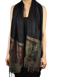 NYFASHION101 Women's Large Soft Embroidered Elephant Scarf Shawl Wrap