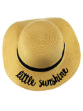 C.C Children's Weaved Crushable Beach Embroidered Quote Flop Brim Sun Hat