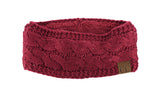 C.C Sparkly Sequin Winter Warm Cable Knit Fuzzy Lined Ear Warmer Headband