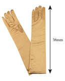 NYFASHION101 Solid Color Elegant Formal Arm Length Satin Gloves