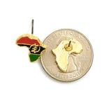 Pan Africa Stud Micro Earrings in Gold-Tone, Gye Nyame