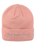 D&Y Double Layered Cuffed Beanie With Bad Hair Day Embroidery