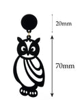 Women's Wooden Owl Cut Out Pierced Dangle Earrings