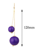 Women's Fashion Dual Wooden Ball Dangle Pierced Earrings