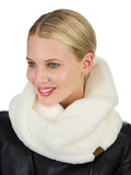 C.C Women's Soft Faux Fur Feel Neck Warmer Collar Infinity Scarf