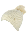D&Y Super Soft Feathered Faux Fur Pom Cuffed Knit Beanie