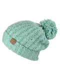C.C Women's Chenille Soft Stretchy Pom Cuffed Knit Beanie Cap Hat