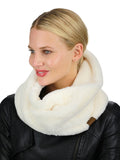 C.C Women's Soft Faux Fur Feel Neck Warmer Collar Infinity Scarf