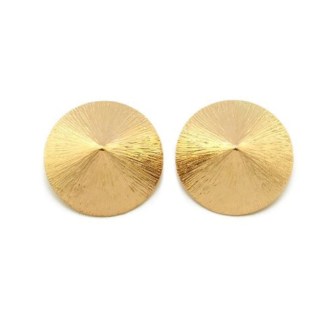 Brushed Metal Cone Earrings in Gold-Tone