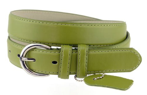 Nyfashion101 Women's Basic Leather Dressy Belt w/ Round Buckle H001-Olive-M