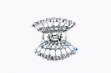 Womens Rhinestone Metal Claw Hair Clip Antique Silver IMC2043