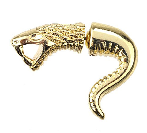 Snake Design Double-Side Stud Earrings in Gold-Tone