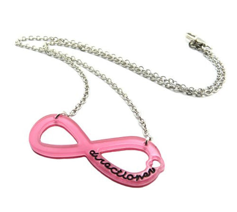 Directioner (TM) Silver/Pink Tone Infinity Fan Necklace XC330R-PK