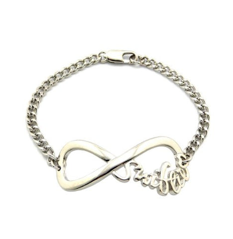 Swiftie Infinity Loop 4mm 7" Link Chain Celebrity Fan Bracelet in Silver-Tone