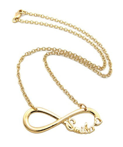 Smiler Infinity Loop 3mm 18" Link Chain Necklace in Gold-Tone