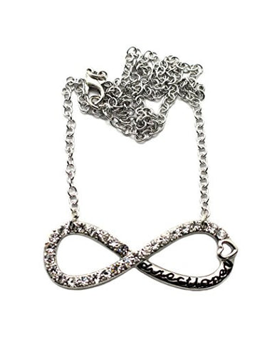 Directioner&reg; Rhinestone Infinity Fan Necklace with 18"Link Chain - Silver-Tone XC254R