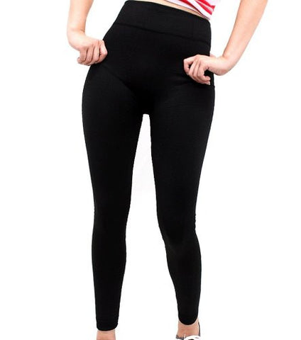 NYfashion101 Winter Fleece Lined Seamless Solid Leggings One Size fits most