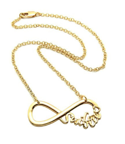 Swiftie Infinity Loop 3mm 18" Link Chain Necklace in Gold-Tone