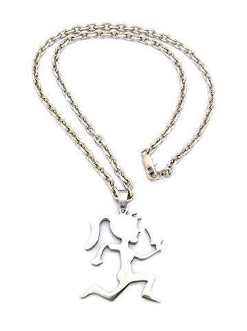 Hatchet Girl Stainless Steel Micro Pendant 18" Rhodium Plated Necklace RC417