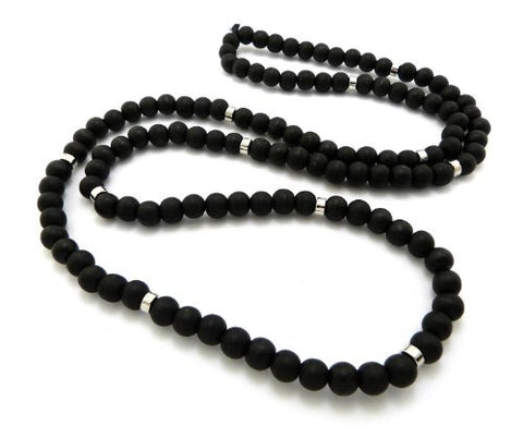 Wooden Bead Metal Joint Wood Ball Chain Necklace