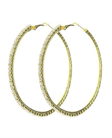 Clear Rhinestone Pave Hoop Earrings