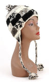 NYfashion101 Nepal Wool Fleeced Hand Knit Ski Trooper Hat w/Bon Bon