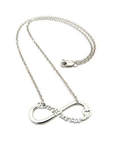 Enriquette Fans Infinity Loop 2mm 18" Link Chain Necklace in Silver-Tone
