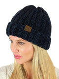 C.C Unisex Chenille Soft Warm Stretchy Thick Cuffed Knit Beanie Cap Hat