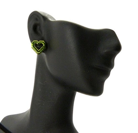 Pixel Heart Stud Earrings in Green