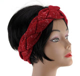 Women's Warm Winter Knitted Breaded Headband w/ Silver Accents HB17160