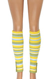 Warm Ribbed Knitted Leg Warmers w/ Wooden Buttons LW23