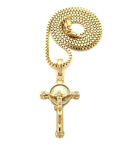 Celtic Cross Pendant Box Chain Necklace