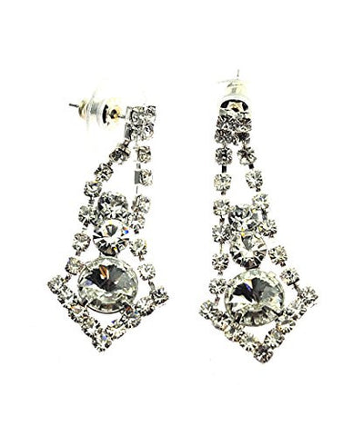 Arrow Design Rhinestone Pave Drop Earrings